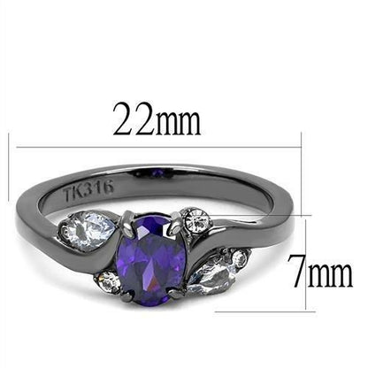 IP Light Black Stainless Steel Ring – AAA Grade (TK3169)