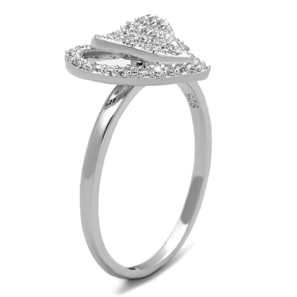 Rhodium 925 Sterling Silver Ring with AAA CZ – Clear (TS192)