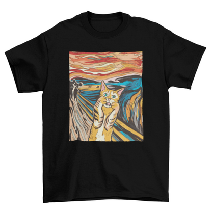 The Scream Parody Cat T-Shirt – Funny Art Lover Tee
