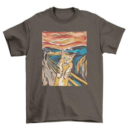 The Scream Parody Cat T-Shirt – Funny Art Lover Tee