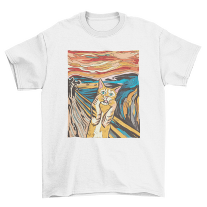 The Scream Parody Cat T-Shirt – Funny Art Lover Tee