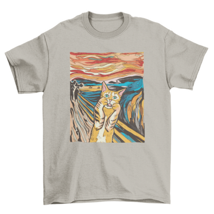 The Scream Parody Cat T-Shirt – Funny Art Lover Tee
