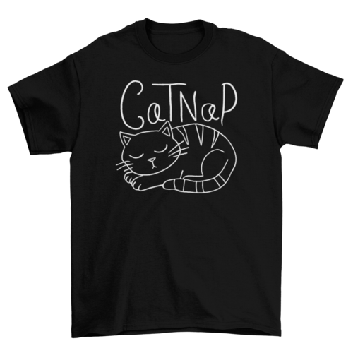 Cat Taking a Nap Graphic T-Shirt – Funny Cat Lover Tee
