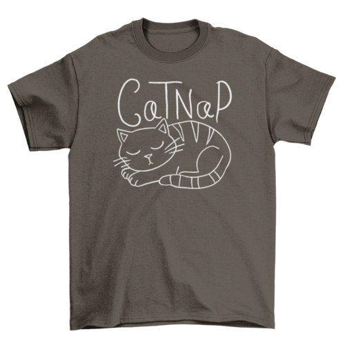 Cat Taking a Nap Graphic T-Shirt – Funny Cat Lover Tee