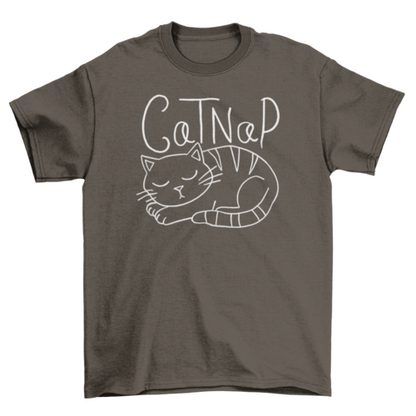 Cat Taking a Nap Graphic T-Shirt – Funny Cat Lover Tee