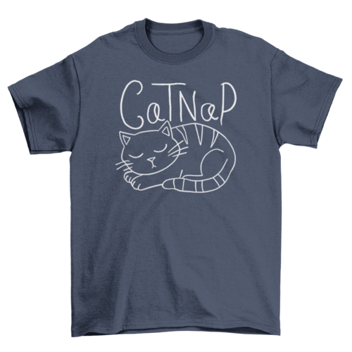 Cat Taking a Nap Graphic T-Shirt – Funny Cat Lover Tee