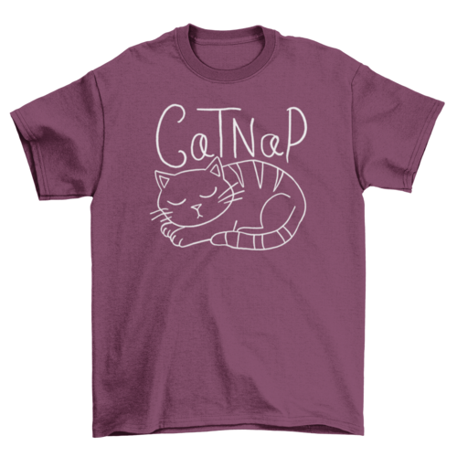 Cat Taking a Nap Graphic T-Shirt – Funny Cat Lover Tee