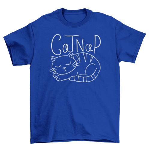 Cat Taking a Nap Graphic T-Shirt – Funny Cat Lover Tee