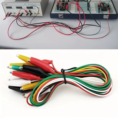10-Pack Alligator Clip Test Leads – 46cm Double-Ended Crocodile Clips
