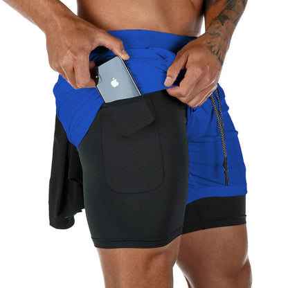 Men's 2-in-1 Camo Running Shorts – Quick-Dry Gym Training Shorts