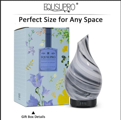 Aroma Essential Oil Diffuser 120ML Ultrasonic Humidifier with Handmade Glass, BPA-Free, Waterless Auto-Off Timer, Ideal for Home, Yoga, and Office Use