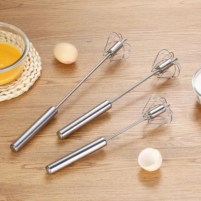 Stainless Steel Semi-Auto Egg Beater & Baking Whisk