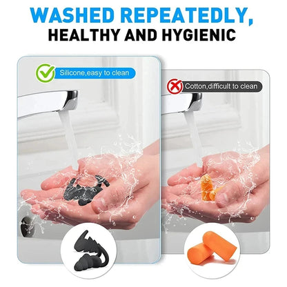 Reusable Silicone Ear Plugs – 3-Layer Noise Cancelling Sleep Buds