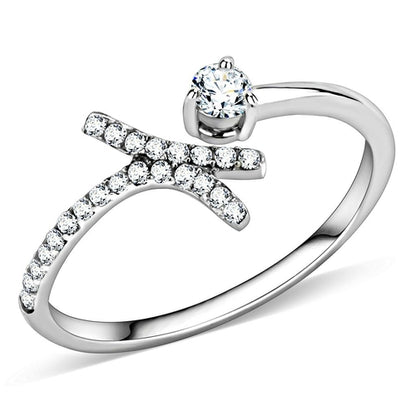 DA145 Polished Stainless Steel Ring – AAA Grade CZ