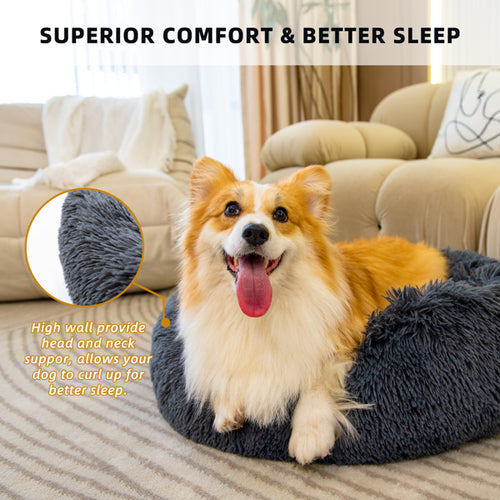 Fluffy Anti-Anxiety Pet Bed – Washable Dog & Cat Bed