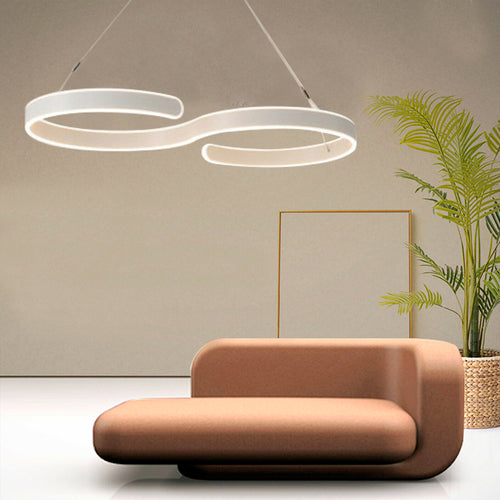 Contemporary Acrylic LED Swirl Pendant Light – Minimalist Ceiling Fixture