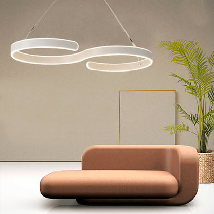 Contemporary Acrylic LED Swirl Pendant Light – Minimalist Ceiling Fixture