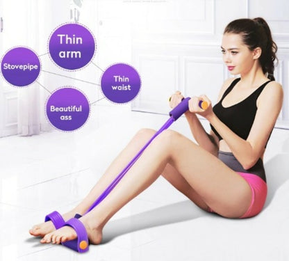 Portable Fitness Resistance Band with Pedal – Home Workout Tool