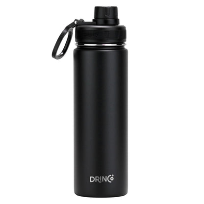 DRINCO® 22oz Stainless Steel Sport Water Bottle – Black, Double-Walled Insulated