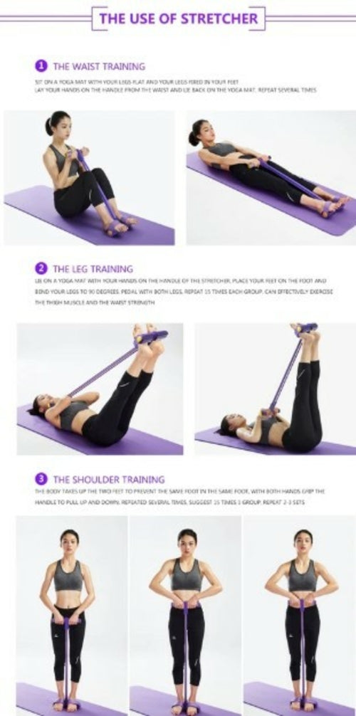 Portable Fitness Resistance Band with Pedal – Home Workout Tool