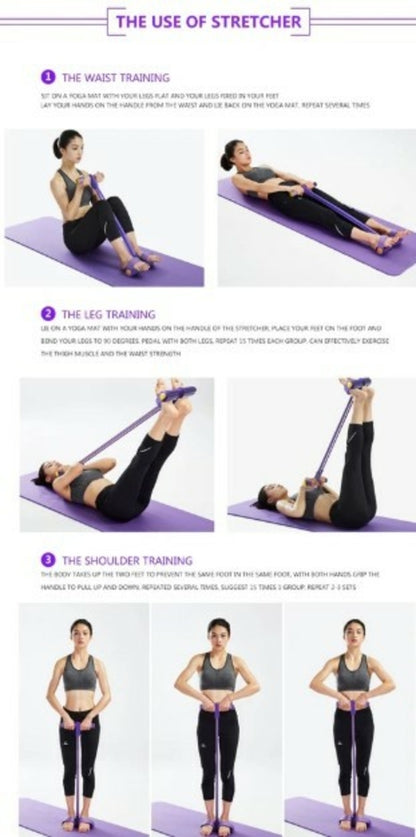 Portable Fitness Resistance Band with Pedal – Home Workout Tool