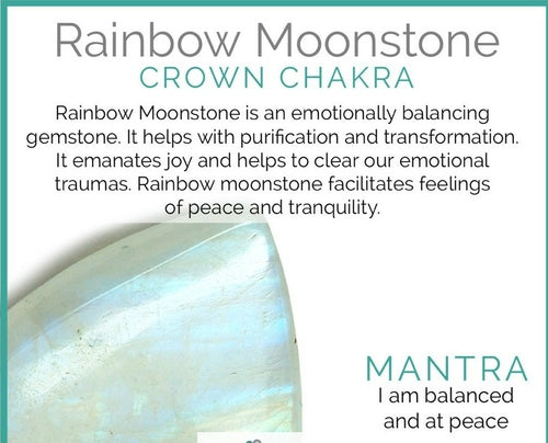 Rainbow Moonstone & Crystal Quartz Stretch Bracelet – Genuine Crystals
