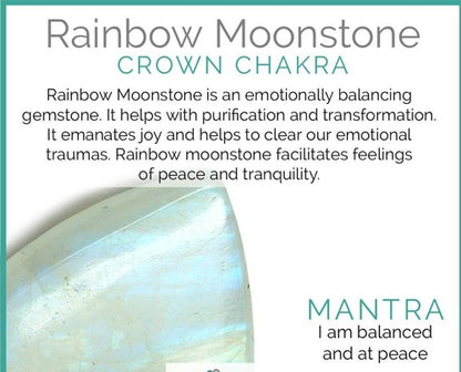 Rainbow Moonstone & Crystal Quartz Stretch Bracelet – Genuine Crystals