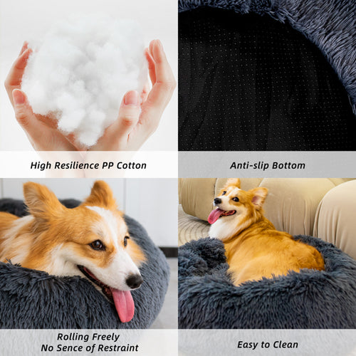 Fluffy Anti-Anxiety Pet Bed – Washable Dog & Cat Bed