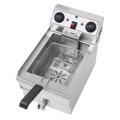 1.7KW Stainless Steel Deep Fryer – 11.8L Single Tank with Faucet