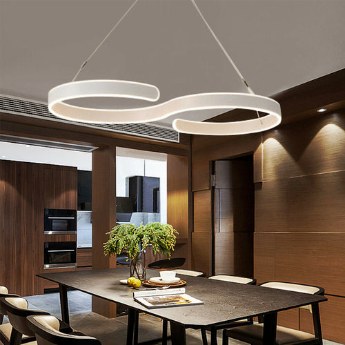 Contemporary Acrylic LED Swirl Pendant Light – Minimalist Ceiling Fixture