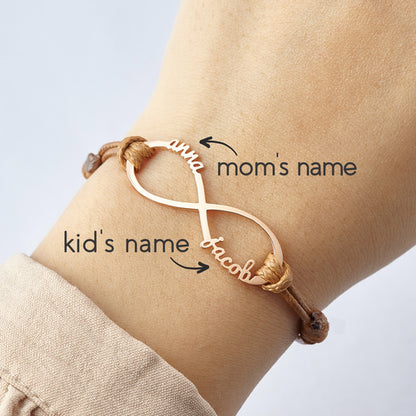 Personalised Mum Bracelet with Kids' Names – Infinity Jewellery Gift