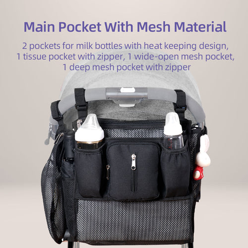 Universal Stroller Organizer – Insulated & Waterproof 2-Piece Set