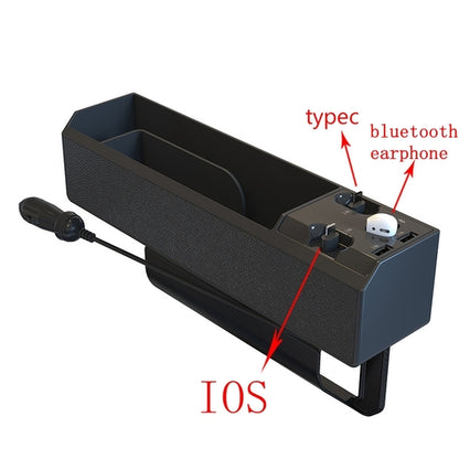Car Seat Gap Organizer with Built-In Charger Cable – Side Storage Box