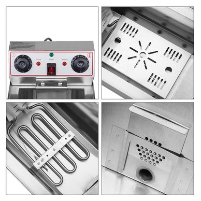1.7KW Stainless Steel Deep Fryer – 11.8L Single Tank with Faucet