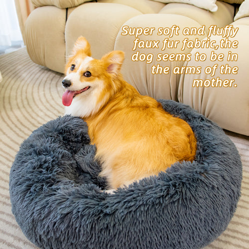 Fluffy Anti-Anxiety Pet Bed – Washable Dog & Cat Bed