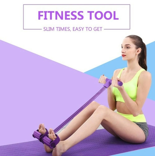 Portable Fitness Resistance Band with Pedal – Home Workout Tool