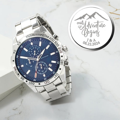 Personalised Men’s Watch – Custom Engraved Boyfriend & Anniversary Gift