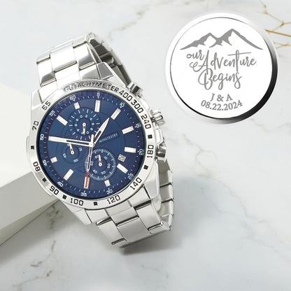 Personalised Men’s Watch – Custom Engraved Boyfriend & Anniversary Gift