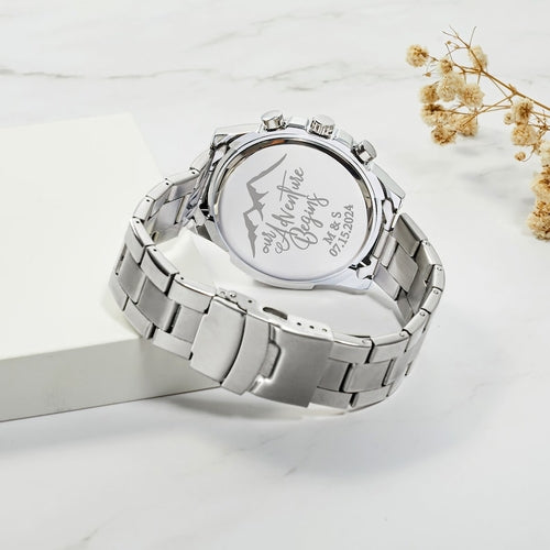 Personalised Men’s Watch – Custom Engraved Boyfriend & Anniversary Gift