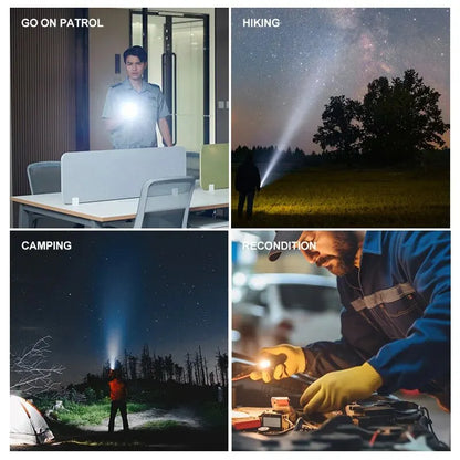 100,000 Lumen Rechargeable LED Flashlight – Waterproof Zoom Torch
