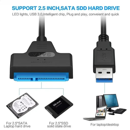 SATA to USB 3.0 Adapter Cable – For 2.5" HDD & SSD