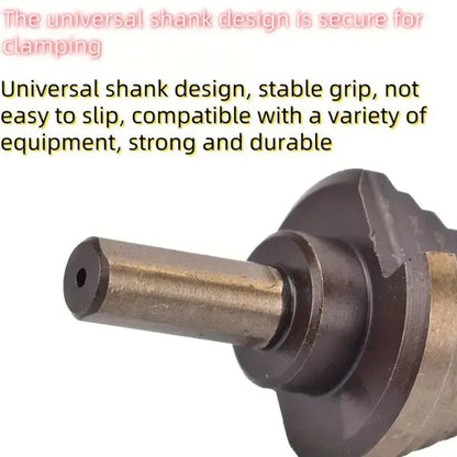 5-Piece High-Speed Step Drill Bit Set – Triangular Shank, Baked Finish
