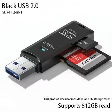 2-in-1 USB 3.0 Card Reader – MiniSD, TF & Flash Drive