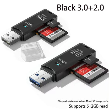 2-in-1 USB 3.0 Card Reader – MiniSD, TF & Flash Drive