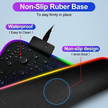 Ninja Dragons RGB Gaming Mouse Pad – Large Size with 1-Touch LED