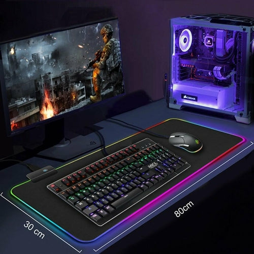 Ninja Dragons RGB Gaming Mouse Pad – Large Size with 1-Touch LED