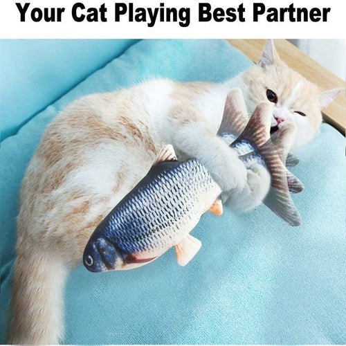 Electric Flipping Fish Toy for Cats – Interactive Motion Cat Toy