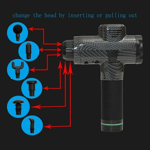 30-Speed Handheld Massager – 6 Interchangeable Heads, Premium Relief
