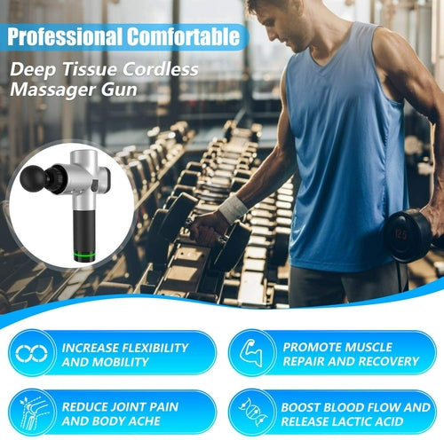 30-Speed Handheld Massager – 6 Interchangeable Heads, Premium Relief