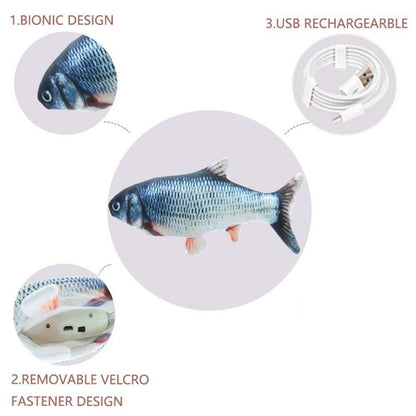 Electric Flipping Fish Toy for Cats – Interactive Motion Cat Toy